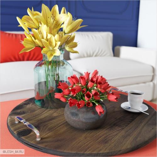 Разнообразие цветов в интерьере 08