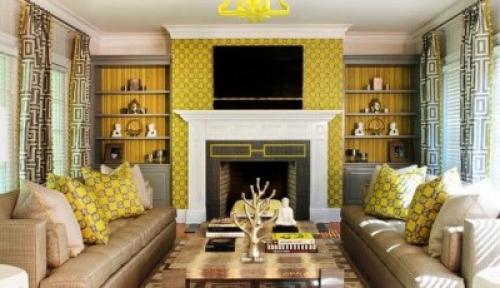 Какие лучше обои наклеить в зале. Как наклеить обои в зале 03