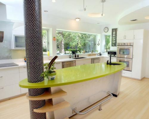 Оформление колонны в интерьере кухни. Колонны в интерьере