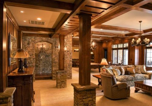 Оформление колонны в интерьере кухни. Колонны в интерьере