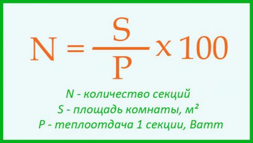Теплоотдача секции биметаллического радиатора. Вычисления мощности по габаритам помещения