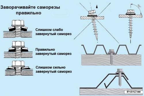 Саморезы для профлиста размеры. Характеристики саморезов для профнастила 05