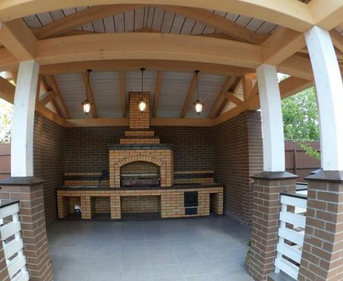 Уличные барбекю из кирпича. Мангал из кирпича: чертежи, фото, видео. Инструкция, как сделать простой мангал на участке?