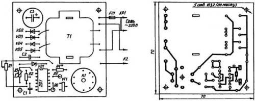 Система регулирования температуры в погребе. Печатная плата терморегулятора