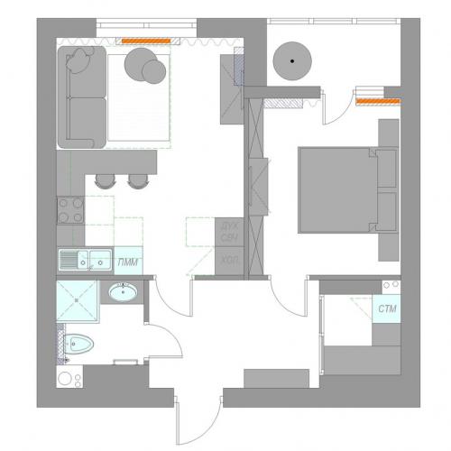 Дизайн квартиры 47 м2 10