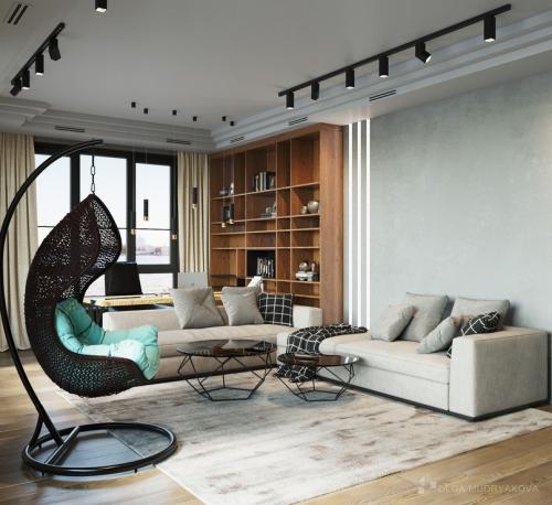 Интерьер трехкомнатной квартиры 100 кв. м 11