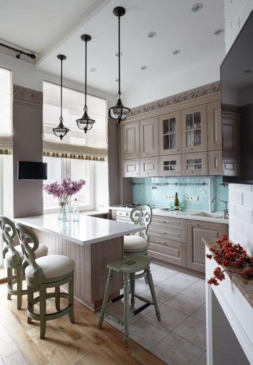 Кухня в классическом стиле с элементами Прованса 01