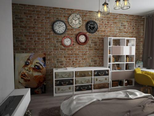 Спальня в стиле лофт 02