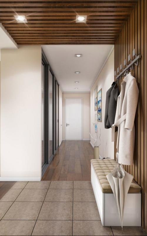 Рейки в интерьере прихожих 03