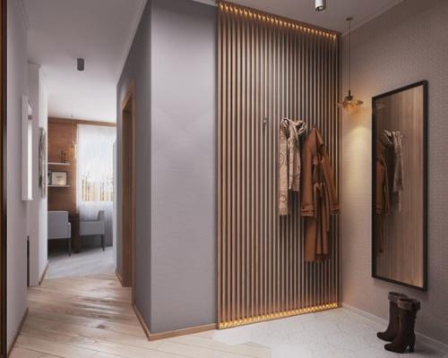 Рейки в интерьере прихожих 02