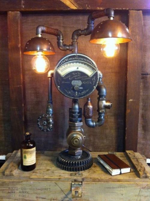 Потрясающие светильники из старых запчастей 07