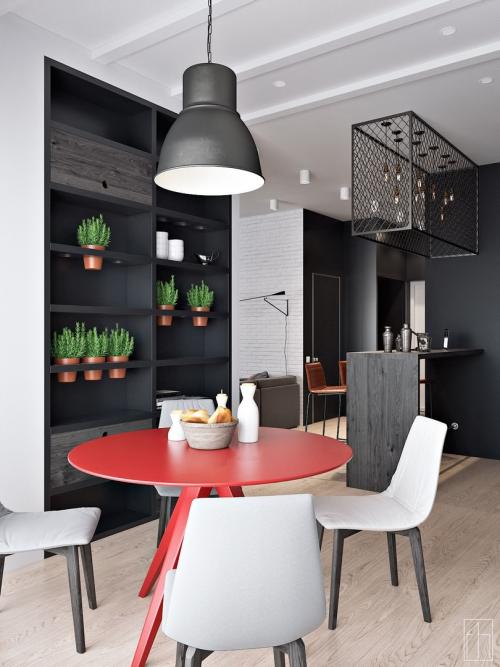 Интерьер квартиры с элементами лофт 02