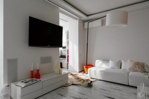 Красный + белый цвет в интерьере 01