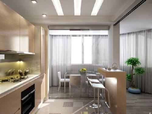 Кухня совмещенная с балконом 06