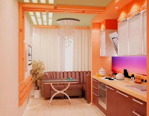 Кухня совмещенная с балконом 04