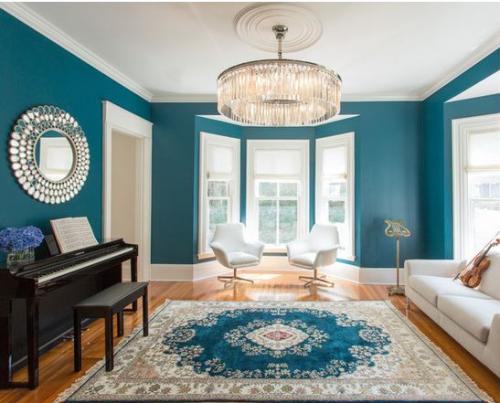 Сине-зеленый цвет в интерьере 13