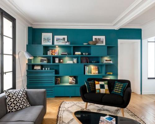 Сине-зеленый цвет в интерьере 06