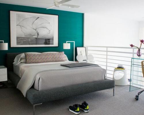 Сине-зеленый цвет в интерьере 08