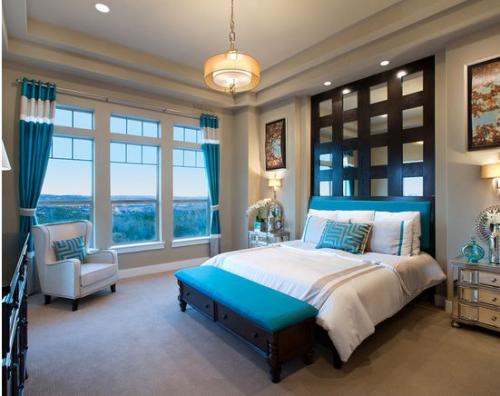 Сине-зеленый цвет в интерьере 04