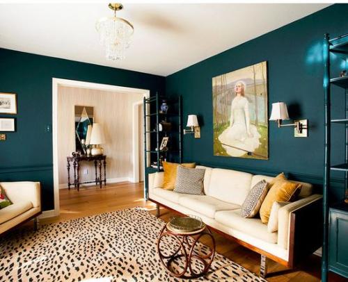 Сине-зеленый цвет в интерьере 09