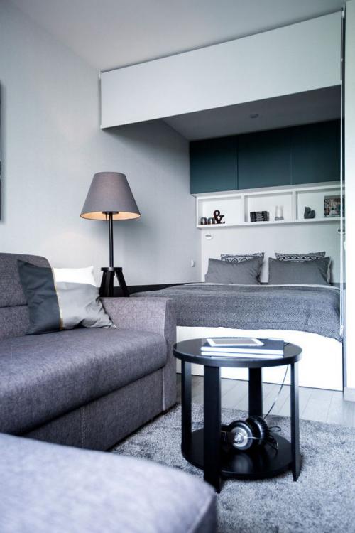 Гостиная со спальным местом. Компактная спальня-гостиная в однокомнатной квартире