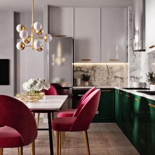 Проект совмещенной кухни-гостиной 02