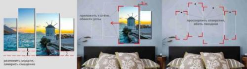 Как правильно повесить модульную картину над диваном. Как правильно вешать модульную картину из 5 частей