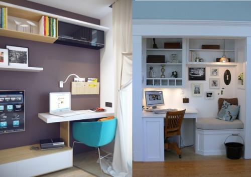 Дизайн однокомнатной квартиры с кроватью и диваном. Организуем рабочую зону