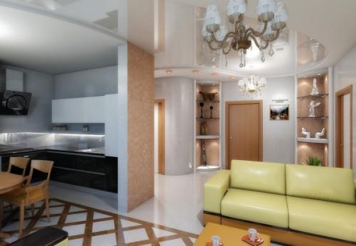 Зонирование прихожей и гостиной. Главные приемы разделения пространства 50