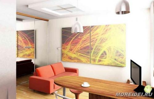 Зонирование прихожей и гостиной. Главные приемы разделения пространства 41