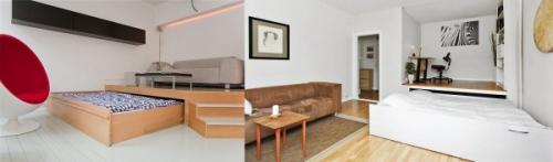 Дизайн однокомнатной квартиры с кроватью и диваном. Организуем рабочую зону