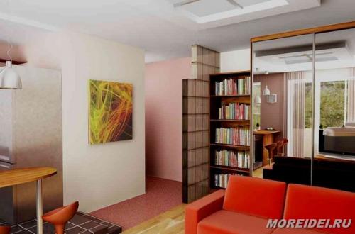 Зонирование прихожей и гостиной. Главные приемы разделения пространства 35