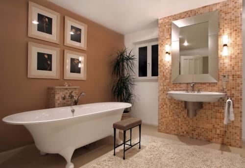 Мозаика в интерьере ванной комнаты. Выбор цветового оформления