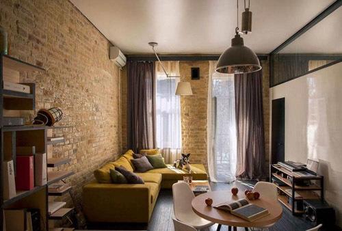Двухкомнатная квартира в стиле лофт, 60 м 01 Двухкомнатная квартира в стиле лофт, 60 м 01