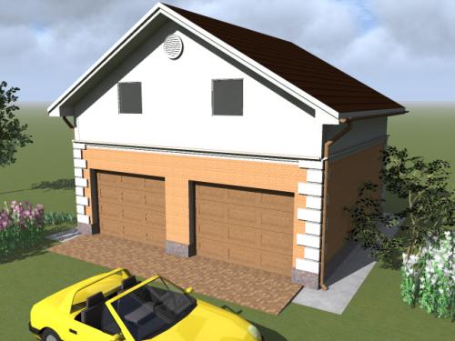 Гараж с мансардой. Проект гаража с мансардой — низкая цена квадратного метра