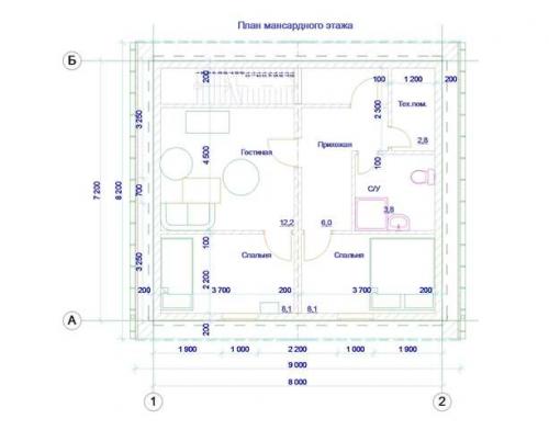 Гараж с мансардой. Проект гаража с мансардой — низкая цена квадратного метра