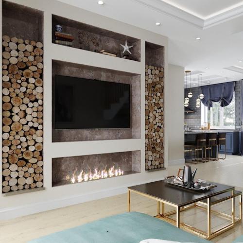 Гостиная и кухня в частном доме 04