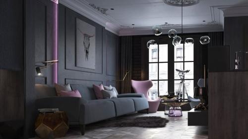 Гостиная в темных тонах. Палитра темных оттенков для оформления интерьера гостиной