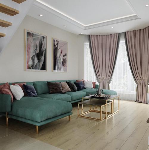 Гостиная и кухня в частном доме 01