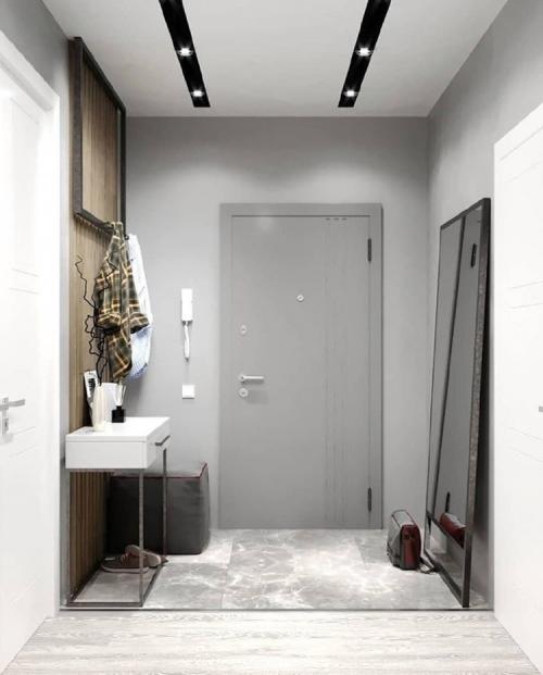 Темный интерьер прихожей 01