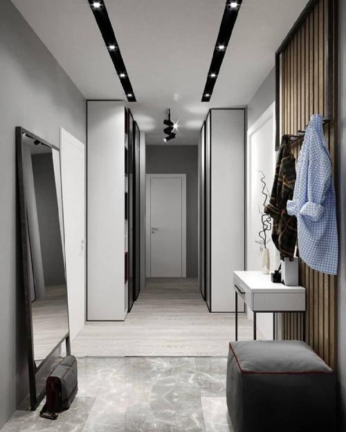 Темный интерьер прихожей 03