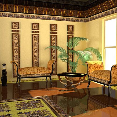 Египетский стиль в интерьере. Характерные черты египетского стиля 07