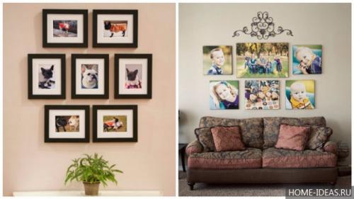 Расположение картин на стене разного формата. Как развесить картины в квартире: основные правила 03