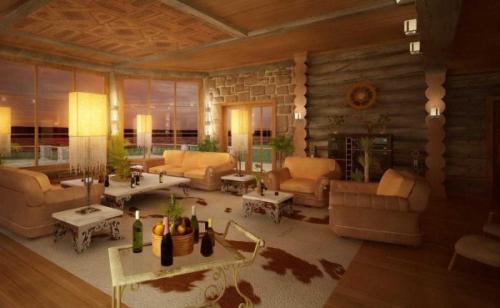 Комната в деревянном доме. Дома из бревна: варианты оформления интерьера