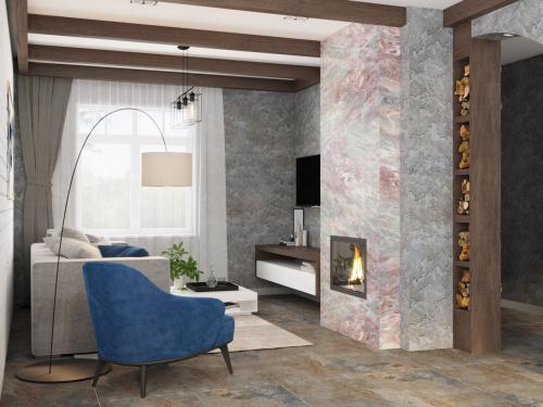 Просторная гостиная с камином 03