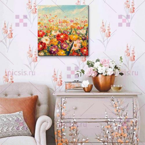 Картины на обоях с рисунком. Правильное сочетание обоев и картин