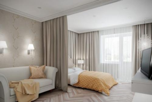 Как в гостиной отделить спальное место. Идея размещения и использования кровати в гостиной