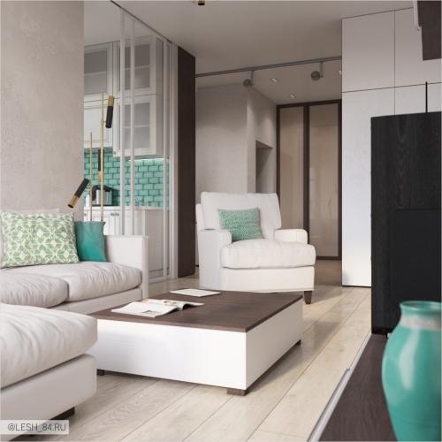 Светлый интерьер квартиры в ЖК Аристократ 06