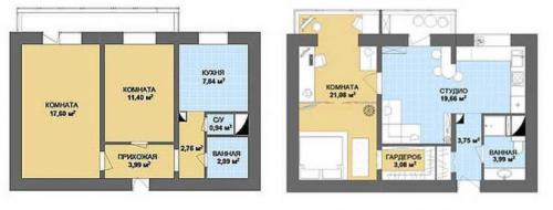 Перепланировка двухкомнатной квартиры со смежными комнатами. Двухкомнатная хрущевка: переделка