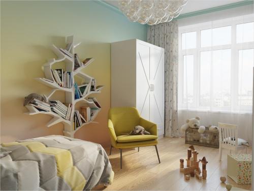 Интерьер в ярких тонах в ЖК Аристократ 24